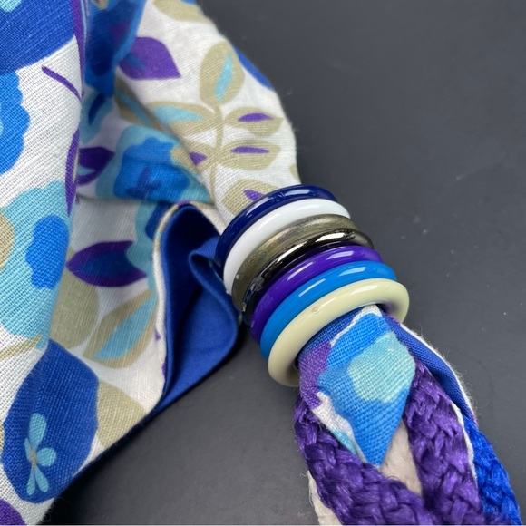 Tarnish Hobo Cloth Bag Purse Tote Outside Handbag Floral Spring Summer Vintage - Picture 4 of 7